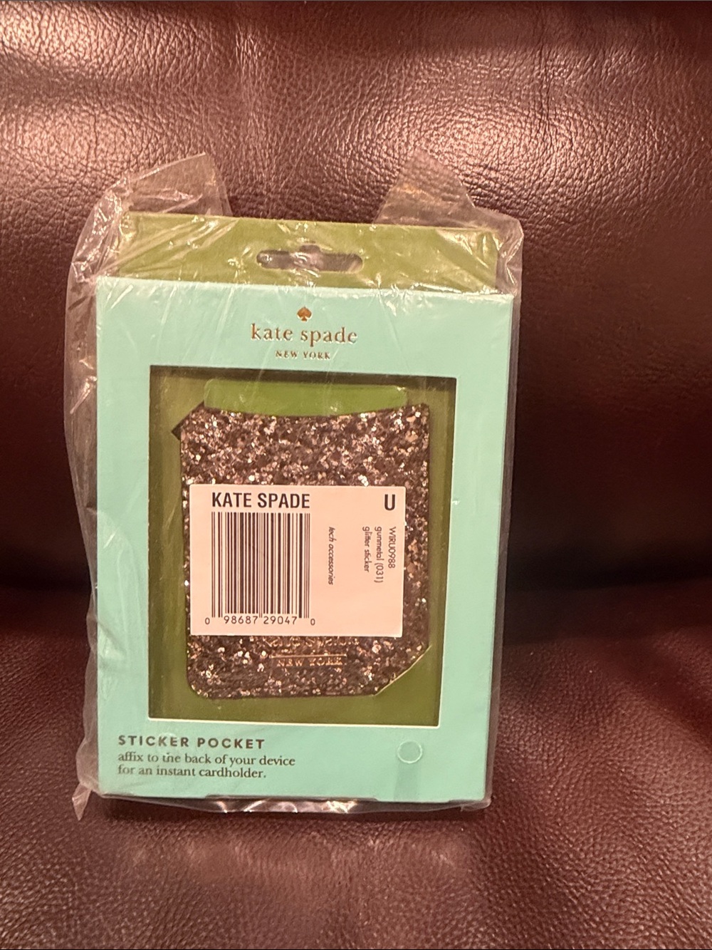 kate spade Glitter Sticker Pocket in Rose Gold and Silver Sparkle